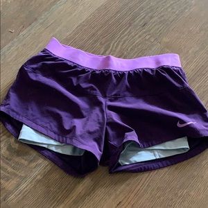 Purple dri fit nike shorts